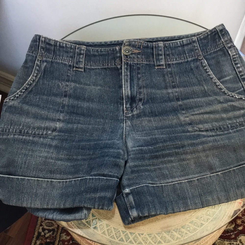 Sonoma 100% Cotton zipper blue denim jean shorts 8
